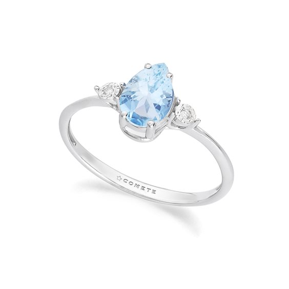 Anello Comete Donna Storia di Luce 375 in Oro bianco Acquamarina 0.71 Ct KANQ002 - KANQ002